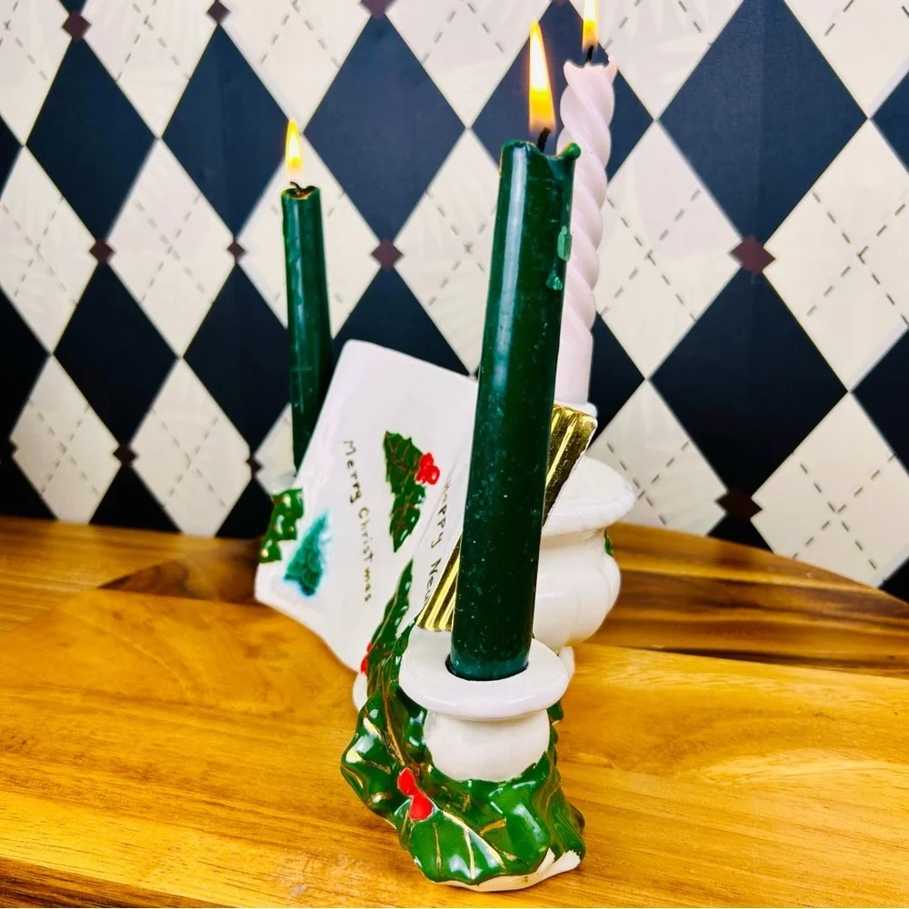 Elegant Christmas CandleHolder or Vase – Open Book Vintage| Ceramic‎